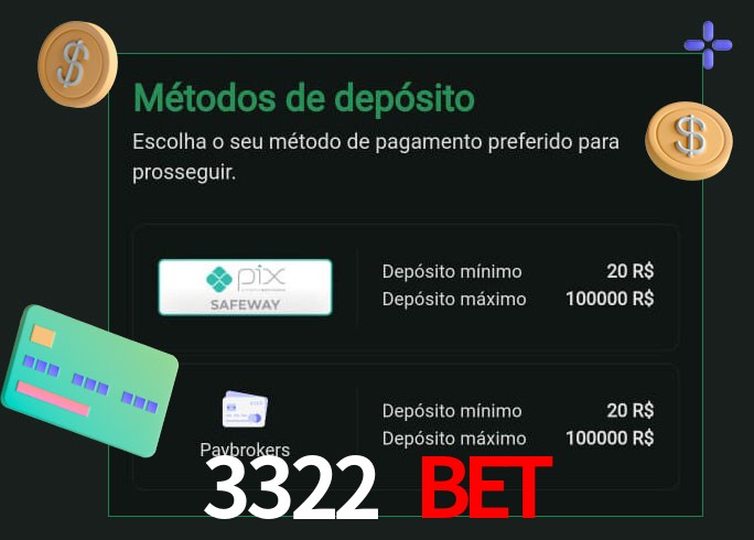 O cassino 3322 Bet oferece uma grande variedade de métodos de pagamento